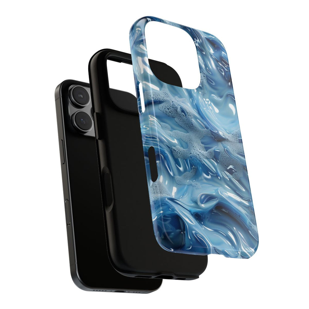 Blauw Abstract Golvend Patroon