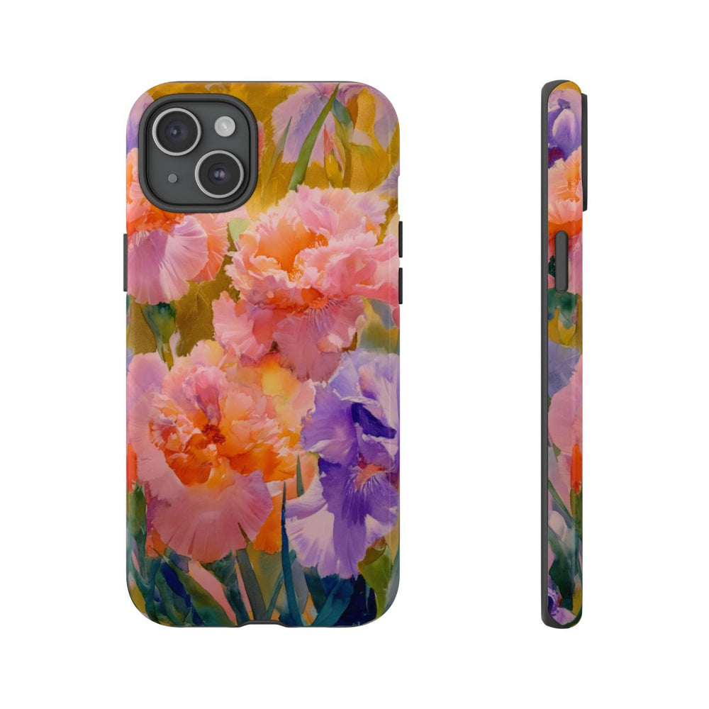 Roze en Paarse Bloemen in Aquarel