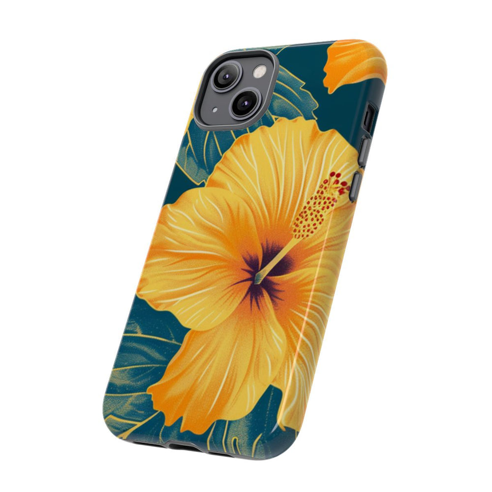 Gele Hibiscus Bloemenpatroon