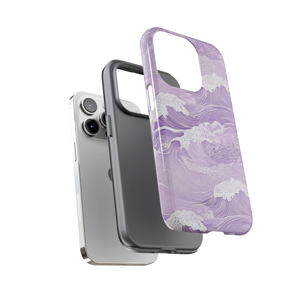 Lavendelblauwe Oceaangolven met Glanzend Patroon