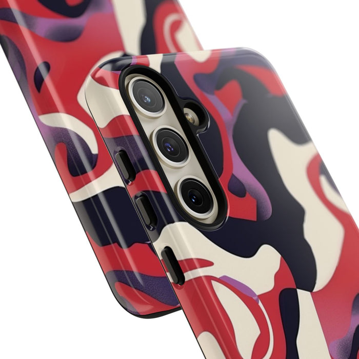 Abstract Rood-Zwart-Crème Patroon