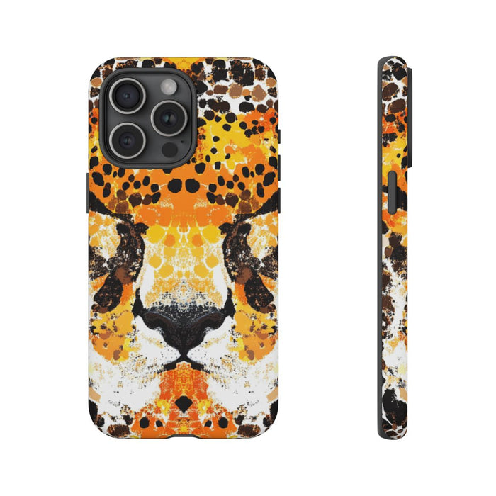 Abstracte Cheetahkop met Kleurrijke Vlekken