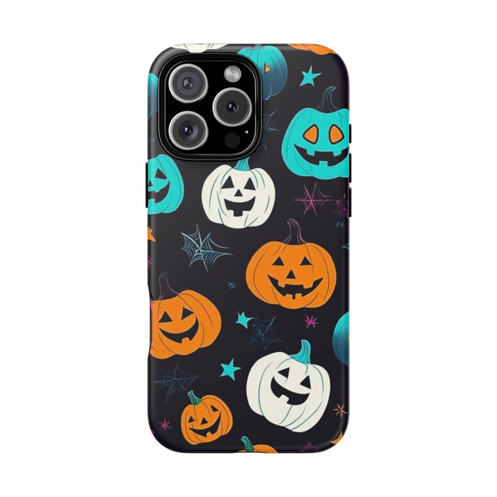 Vrolijk Gekleurde Halloween Pompoenen Patroon