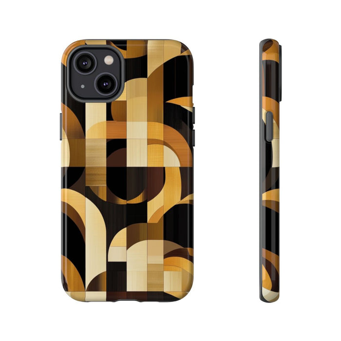 Geometrisch Bruin-Goud Art Deco Patroon