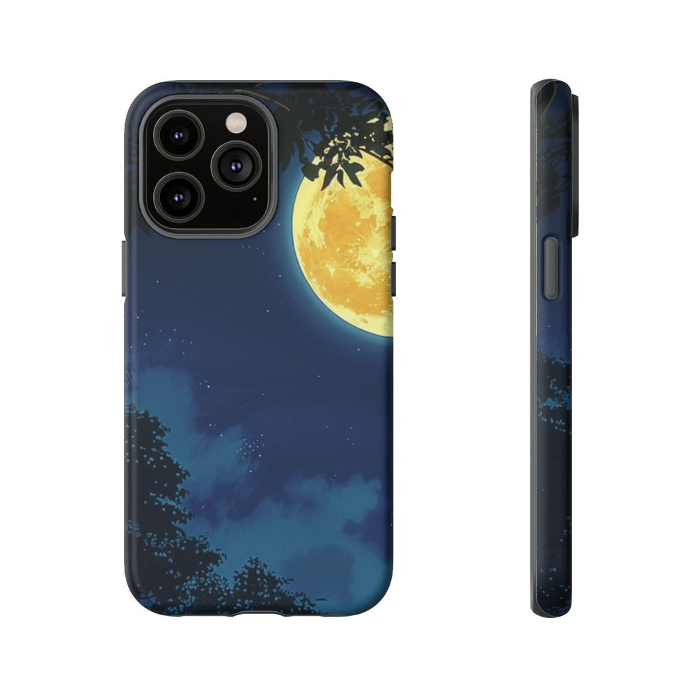 Gele Volle Maan in Nachtlandschap