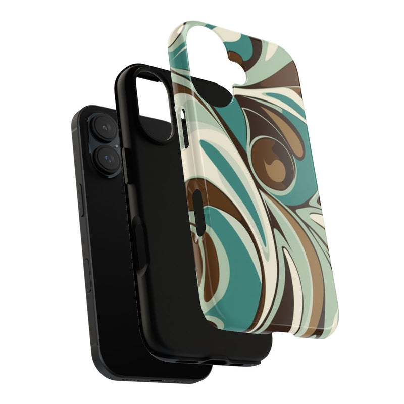 Abstracte Swirl in Teal en Bruin