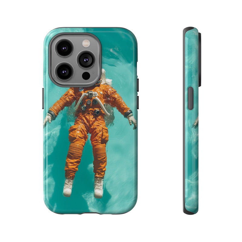 Astronaut in Oranje Pak Zwevend op Water