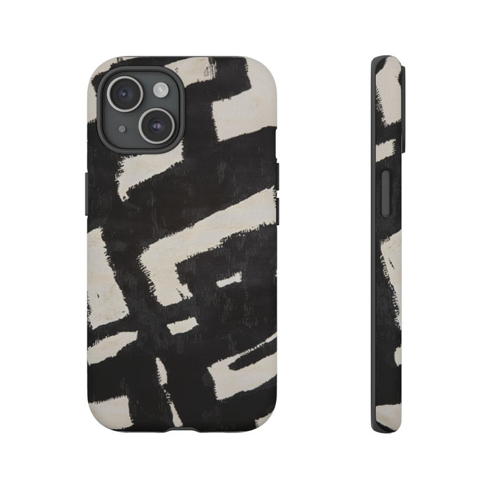 Abstract Zwart-Crème Patroon