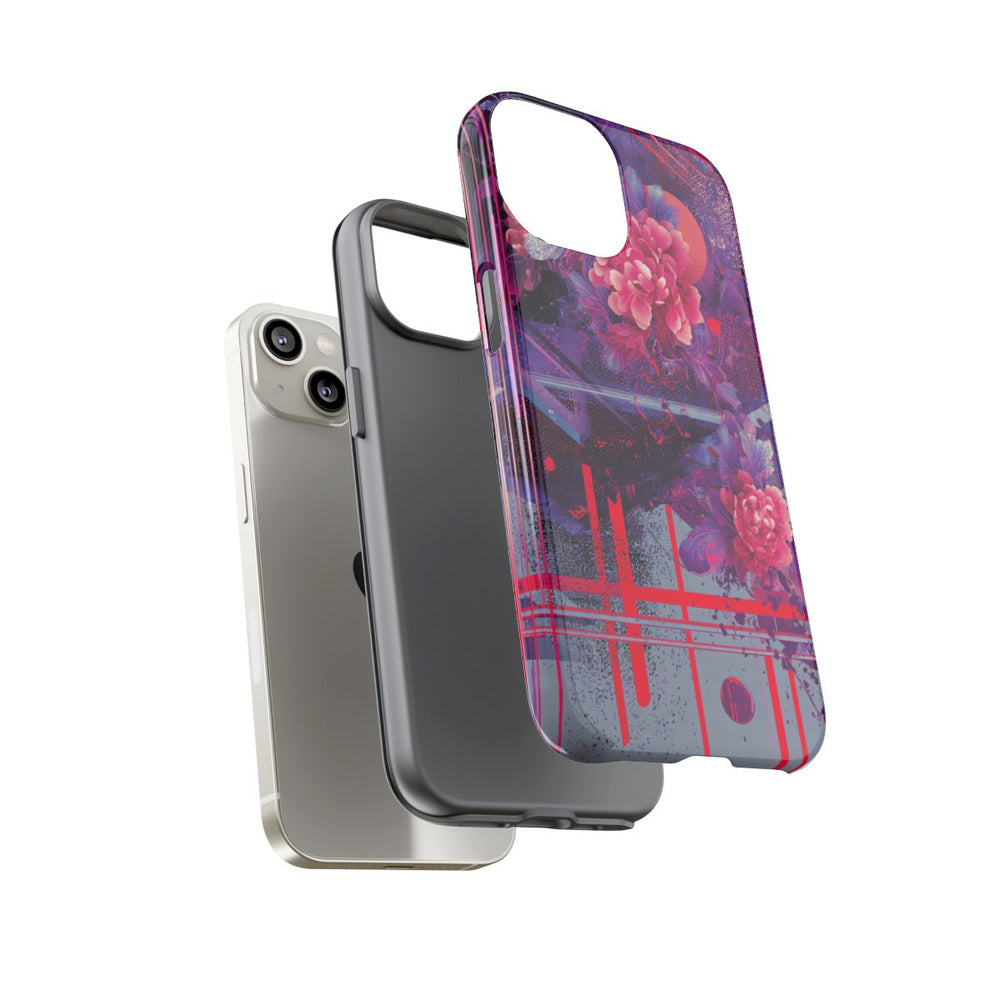 Abstracte Neonbloemen en Geometrie