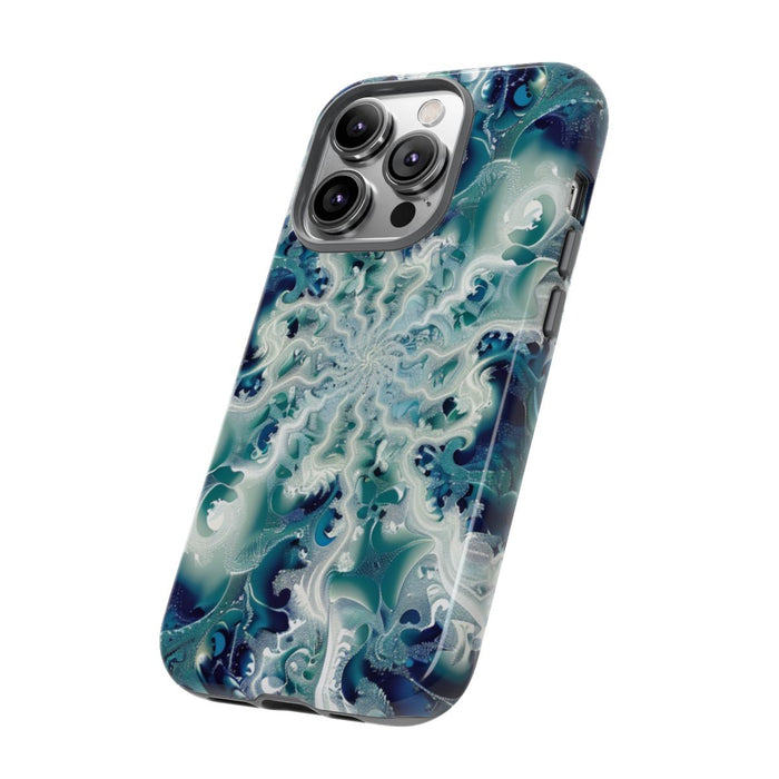 Blauw-Groene Fractalwerveling met Glans