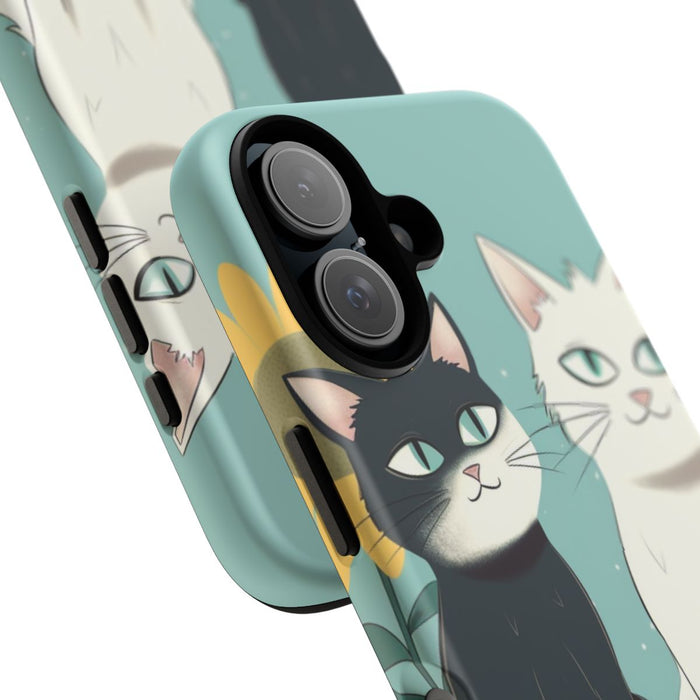 Twee Cartoonkatten met Zonnebloem