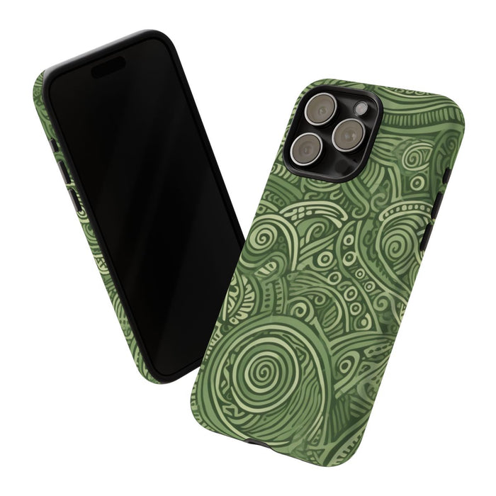 Abstract Groen Tribal Doodle Patroon
