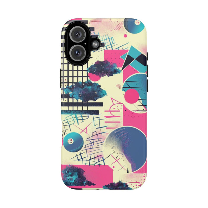 Abstract Geometrisch Patroon in Roze en Blauw