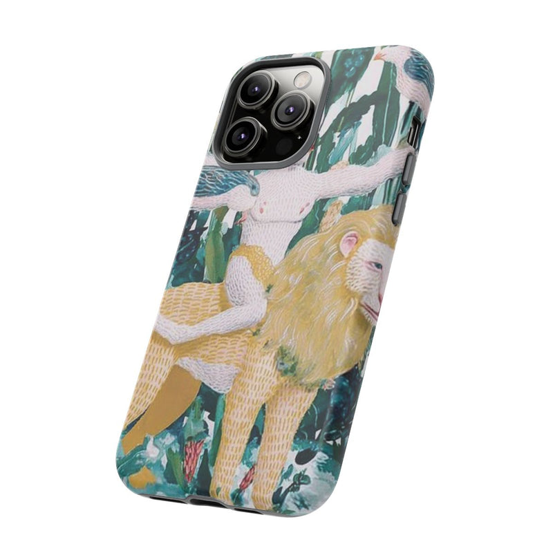 Surrealistische Man met Vogels op Leeuw