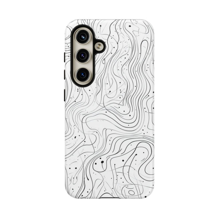 Abstract Zwart-Wit Golvend Lijnenpatroon
