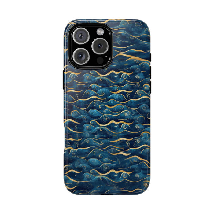 Blauw-Gouden Golfpatroon