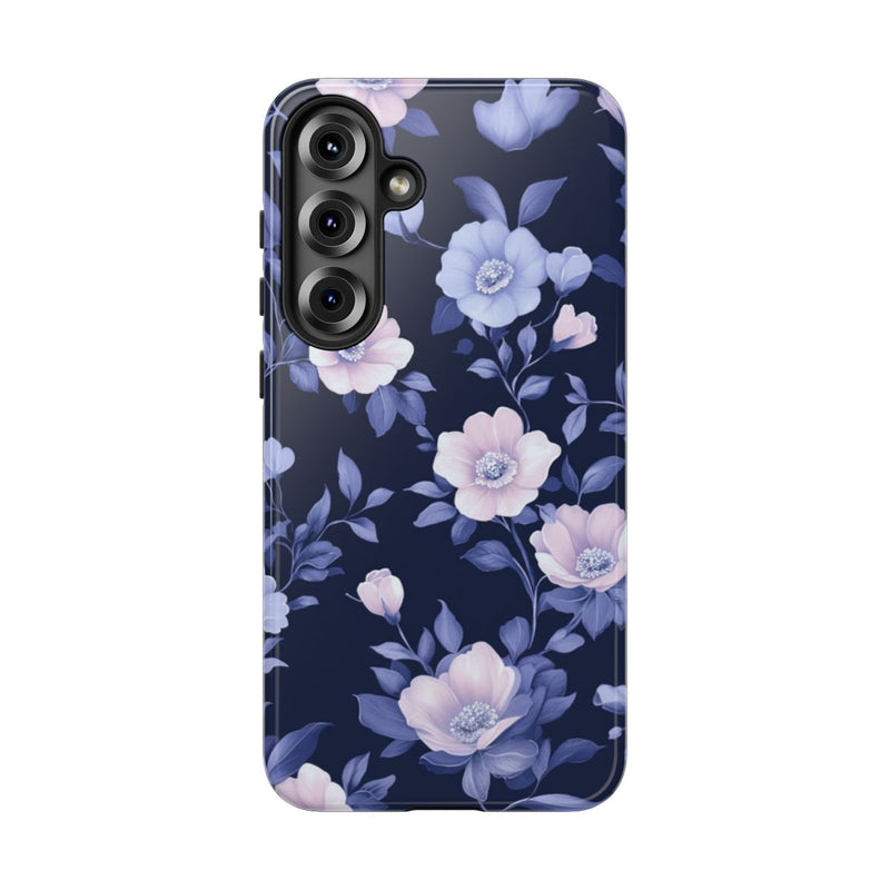 Elegant Blauw-Roze Bloemenpatroon