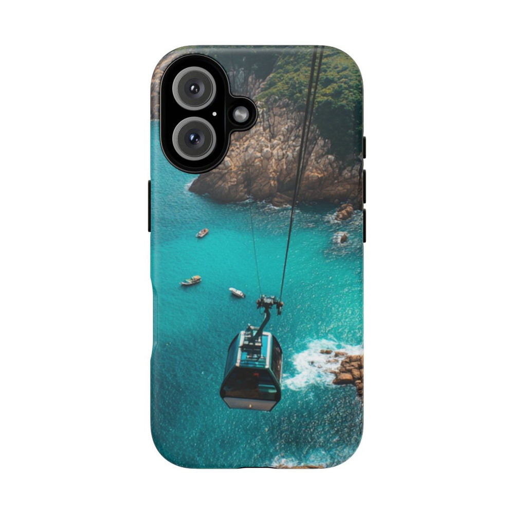 Kabelbaan Boven Turquoise Zee met Kustlijn