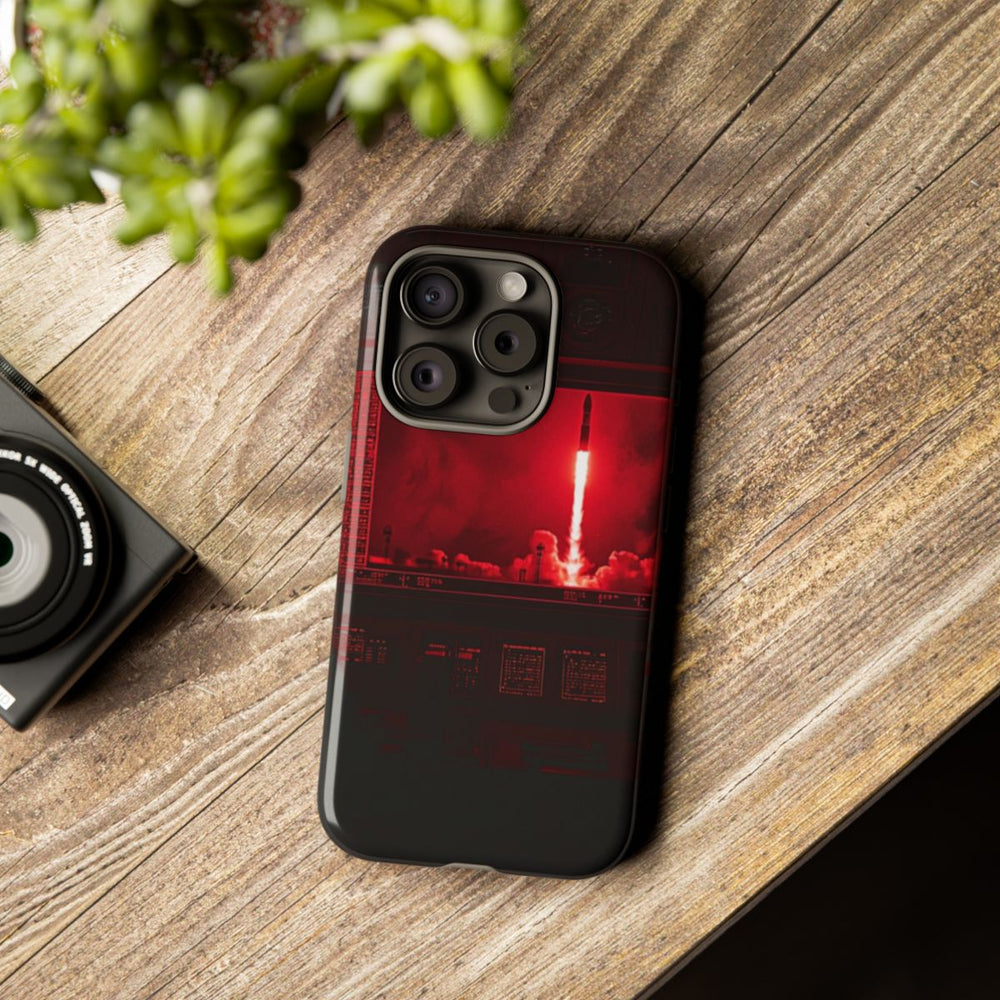 Raketlancering Controlekamer in Rood Licht