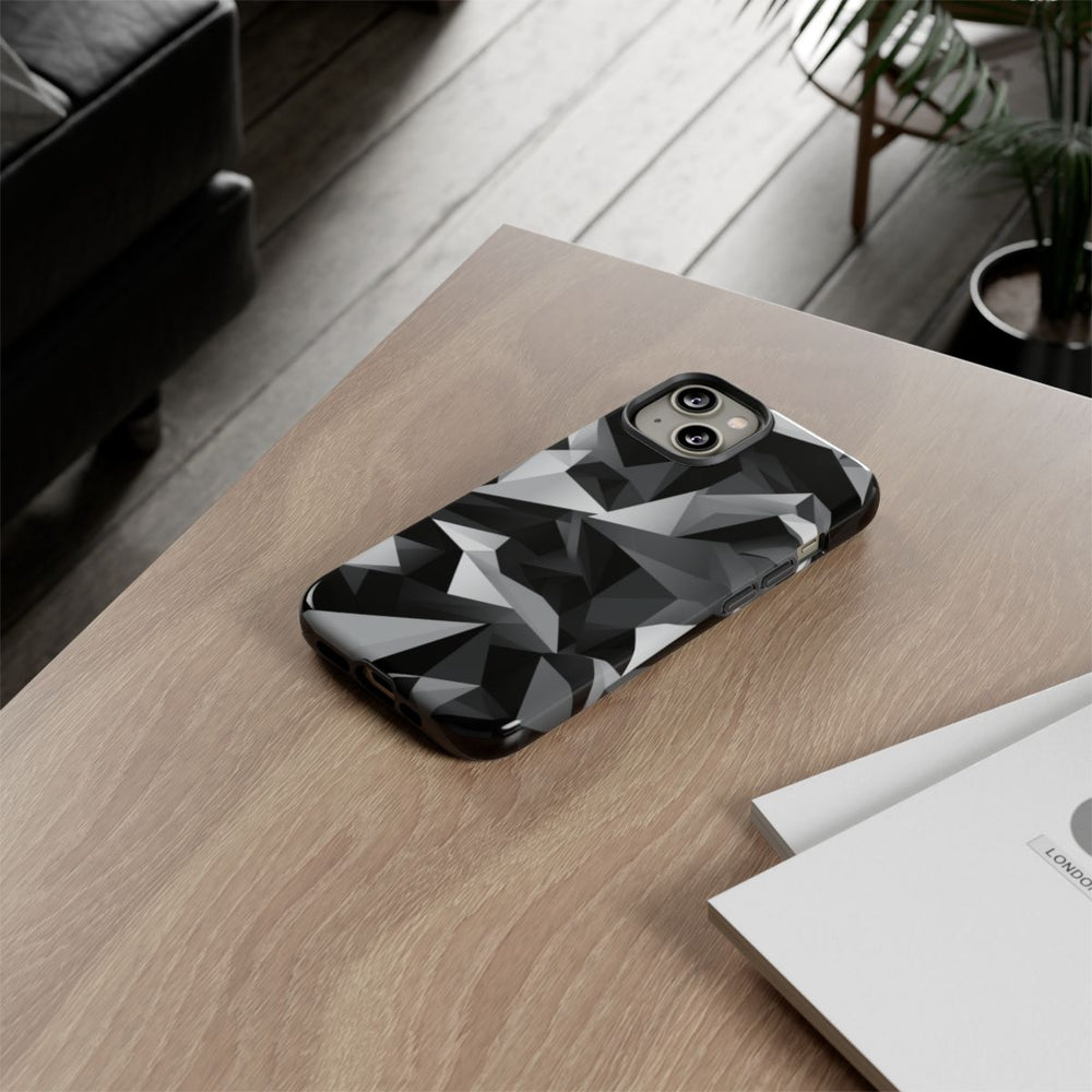 Zwart-Grijs Geometrisch Abstract Patroon