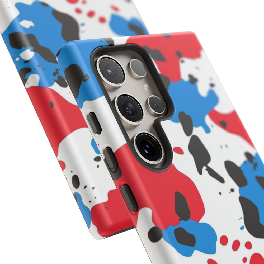 Rood-Blauw Abstracte Vlekkenpatroon