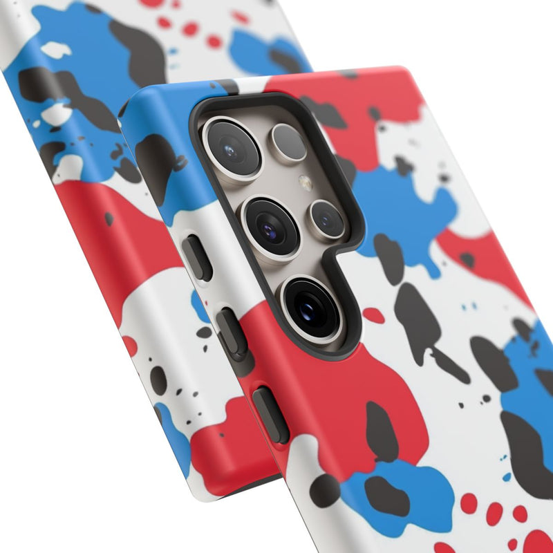 Rood-Blauw Abstracte Vlekkenpatroon