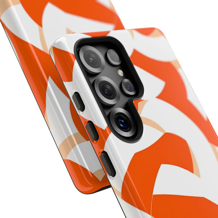 Oranje en Wit Geometrisch Patroon