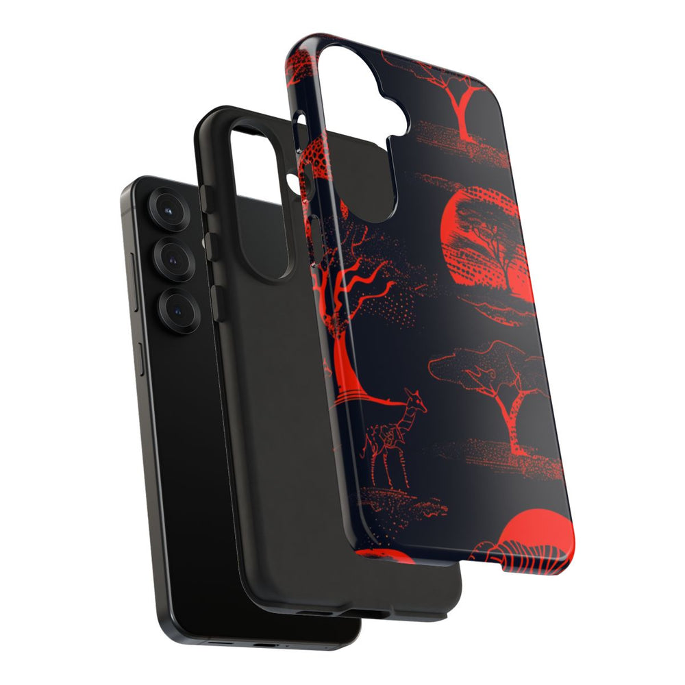 Rood Neon Afrikaans Dierenpatroon