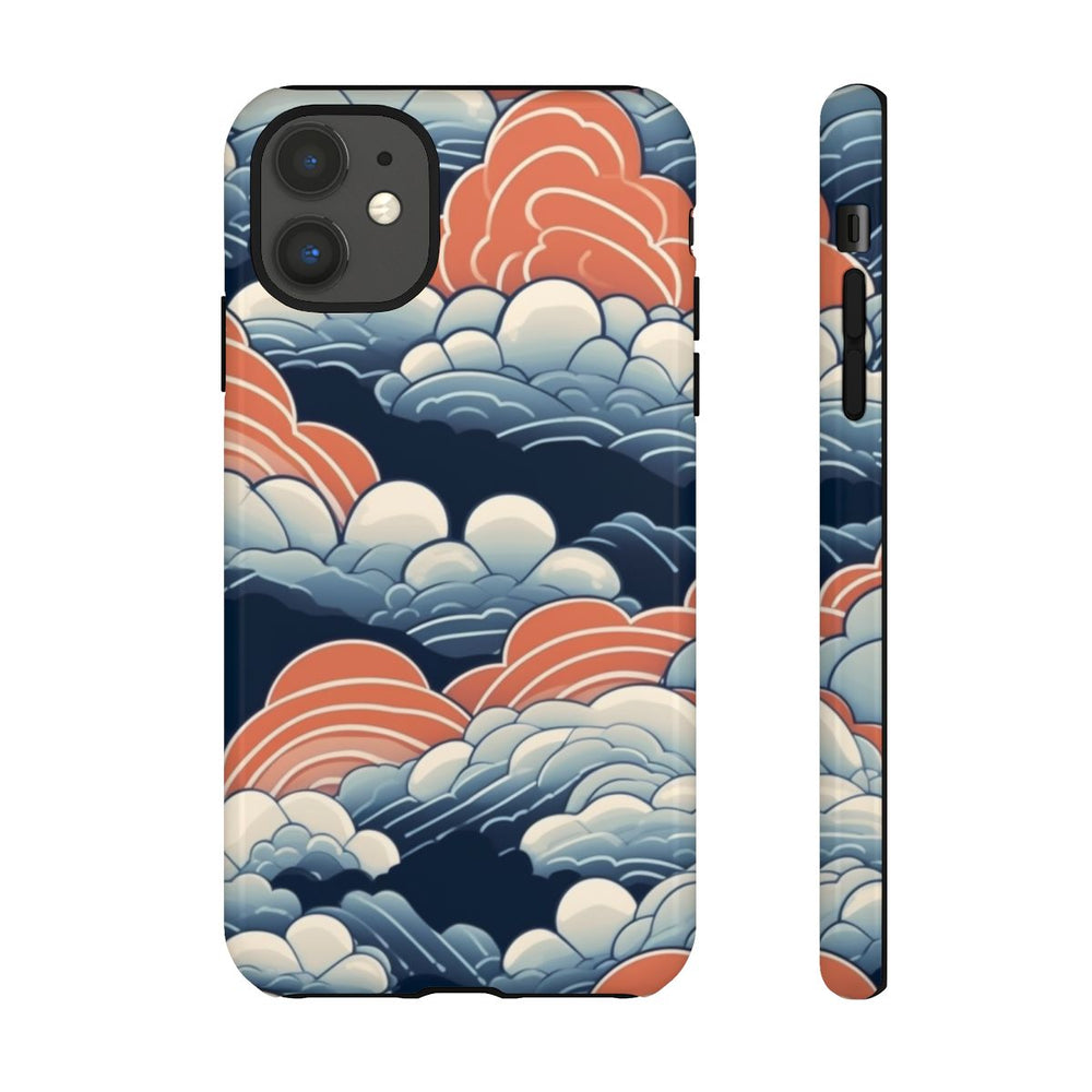 Gestileerd Wolkenpatroon in Blauw en Oranje