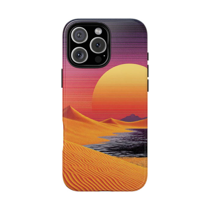 Zonsondergang boven Oranje Zandduinen met Retro Zon