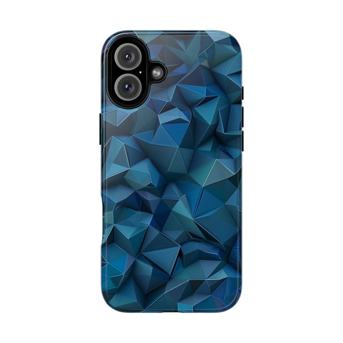 Diepblauw Geometrisch Polygonenpatroon