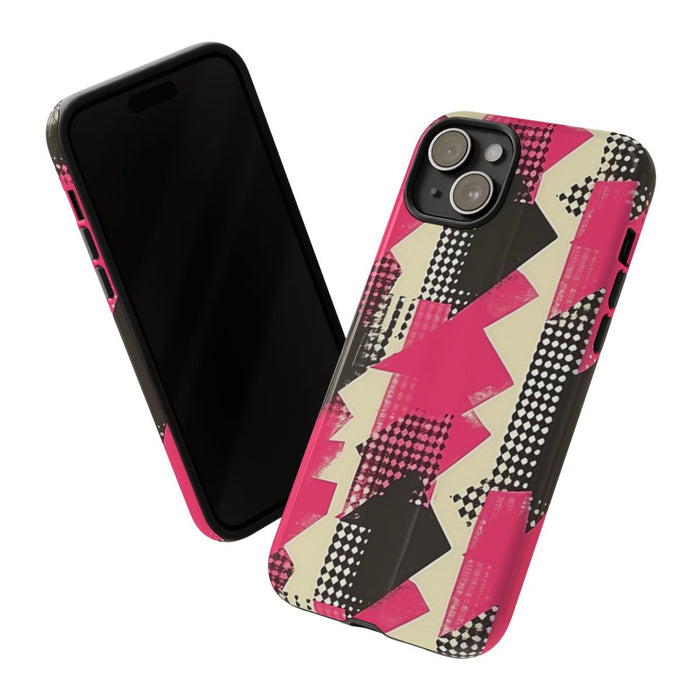 Roze en Zwart Abstract Geometrisch Patroon