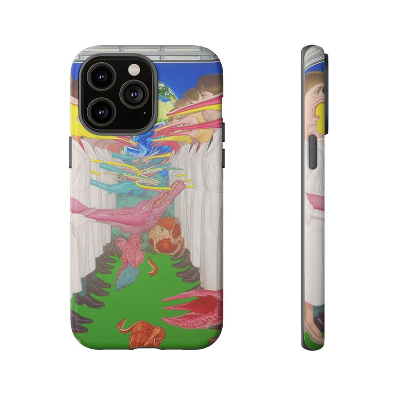 Surrealistische Figuren met Langgerekte Gezichten en Aardemotief