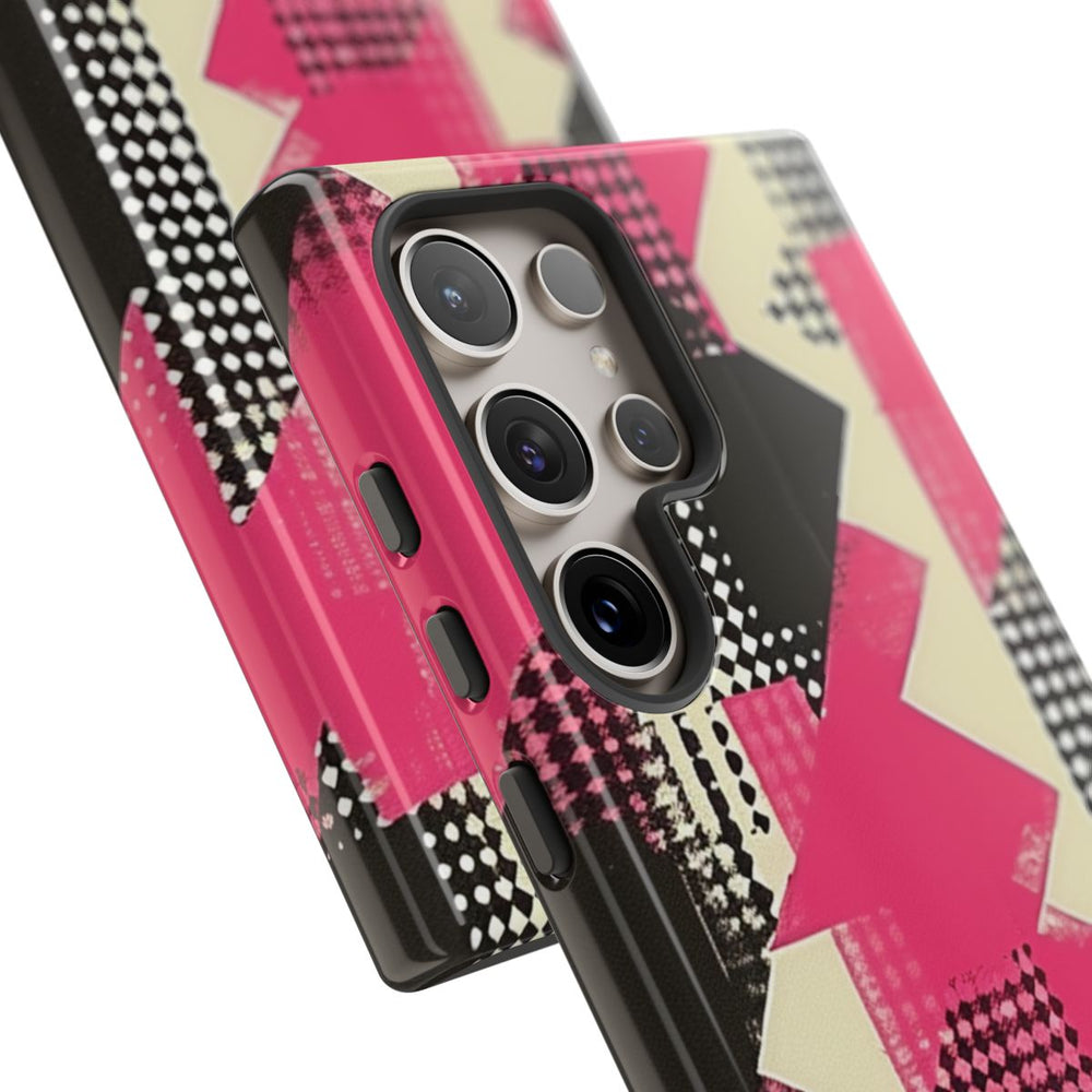 Roze en Zwart Abstract Geometrisch Patroon