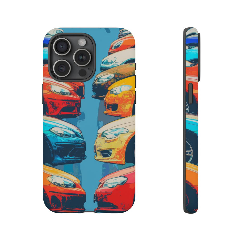 Kleurrijke Moderne Auto's in Lijntekening