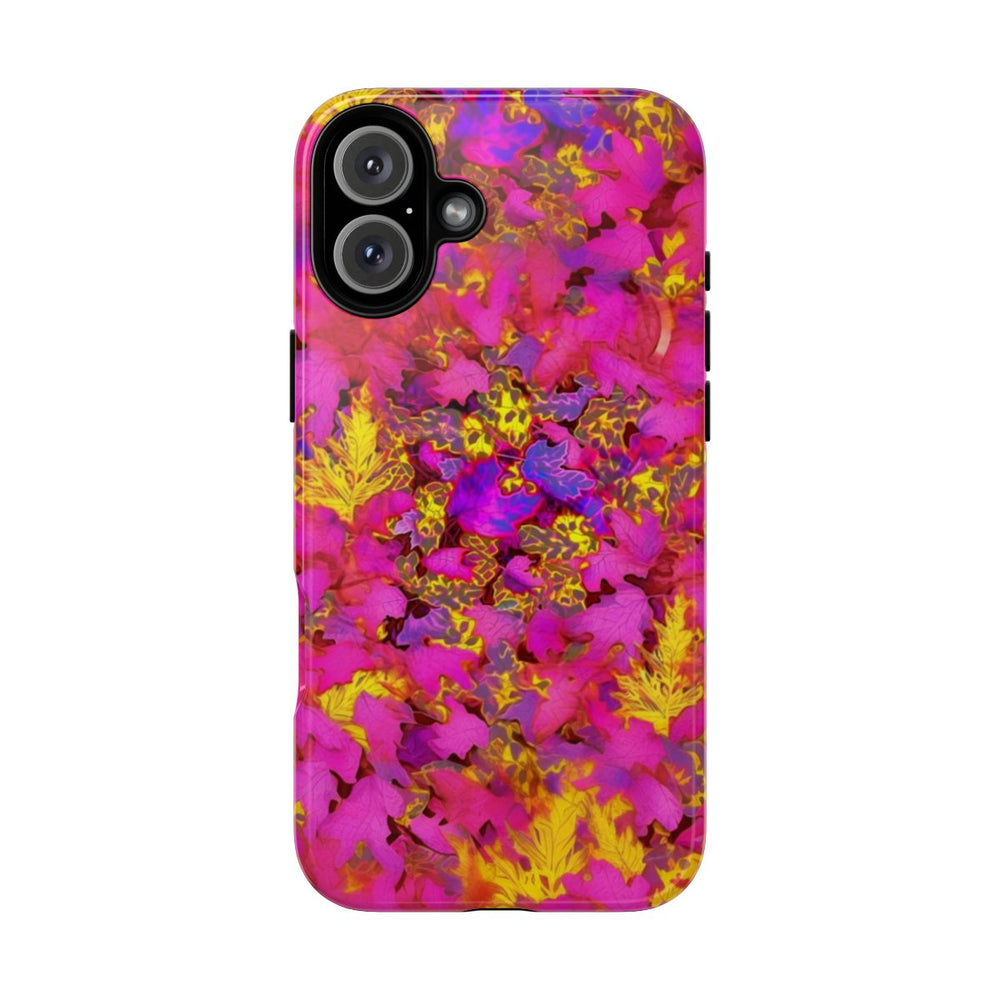 Levendig Roze-Geel Bladerenpatroon