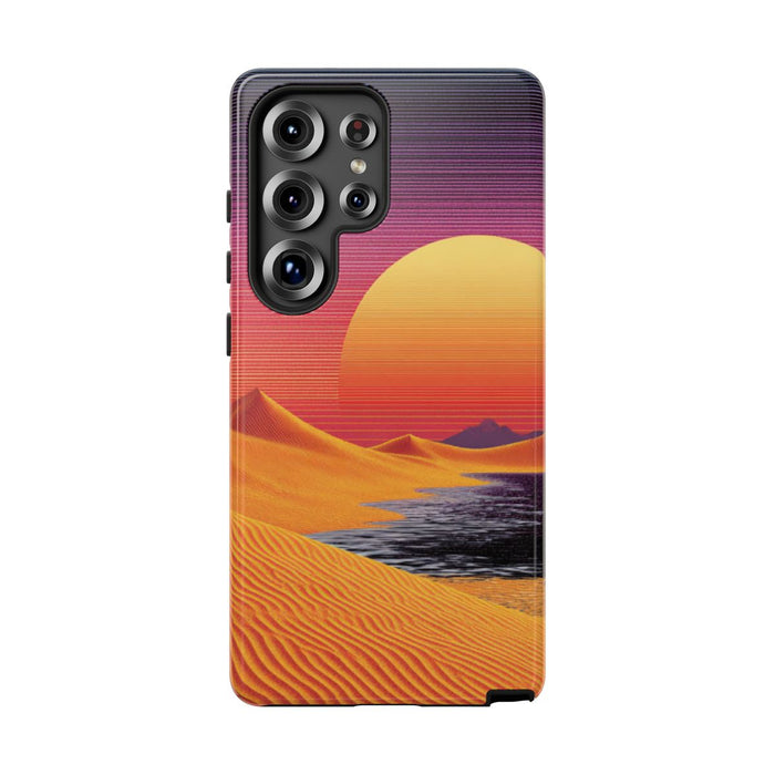 Zonsondergang boven Oranje Zandduinen met Retro Zon