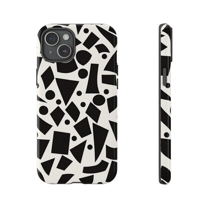 Zwart-Wit Geometrisch Abstract Patroon