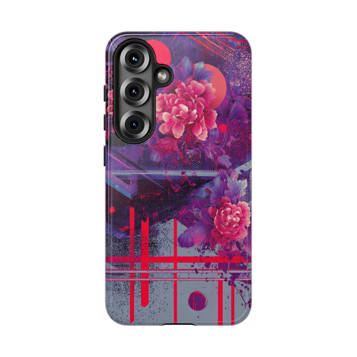 Abstracte Neonbloemen en Geometrie