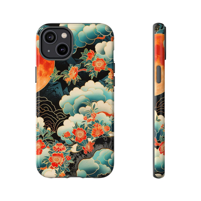 Sfeervolle Bloemrijke Maannacht met Wolken