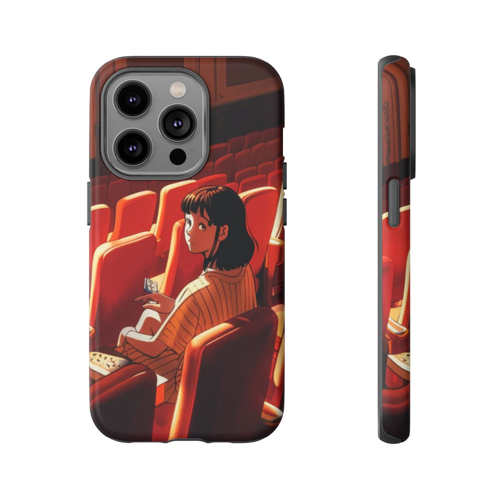 Meisje op Rode Theaterstoelen