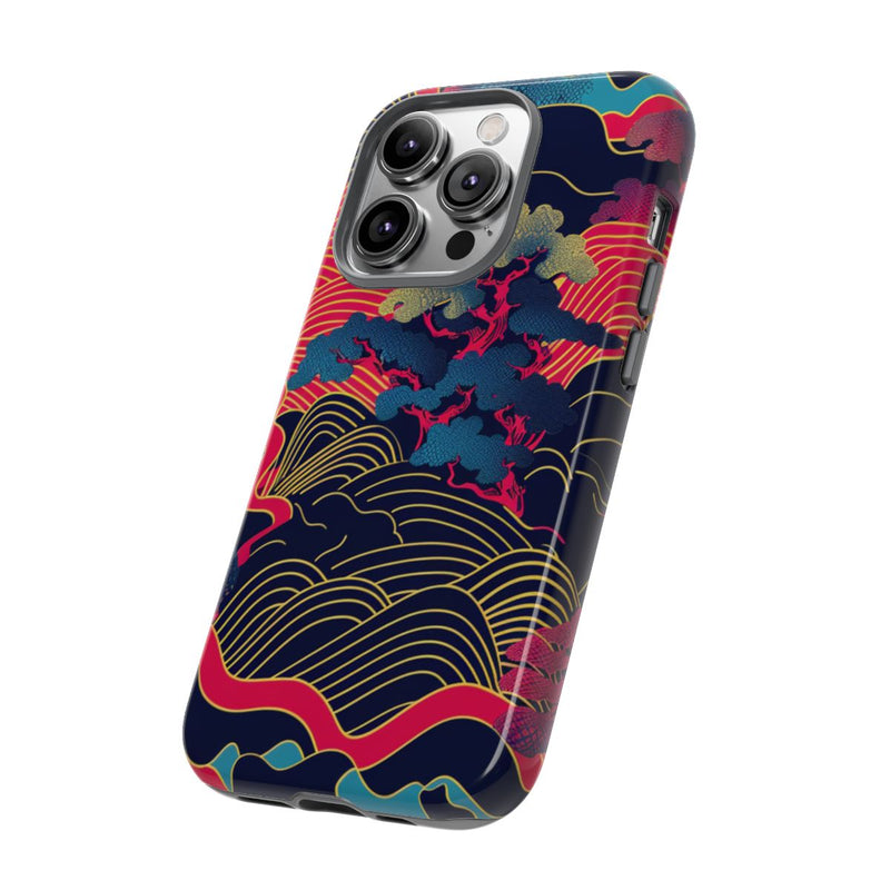 Neon Japanse Landschapspatroon