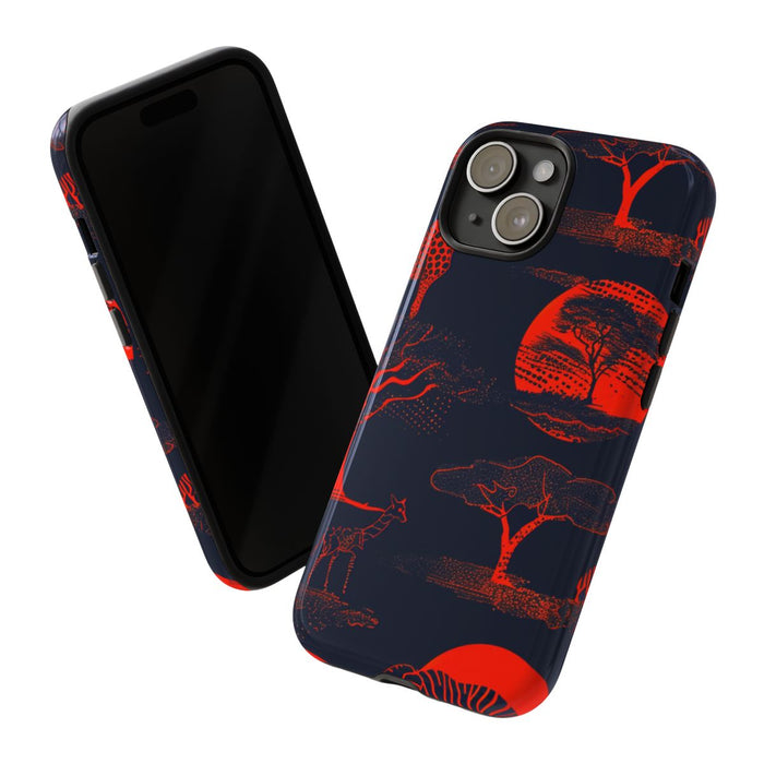 Rood Neon Afrikaans Dierenpatroon