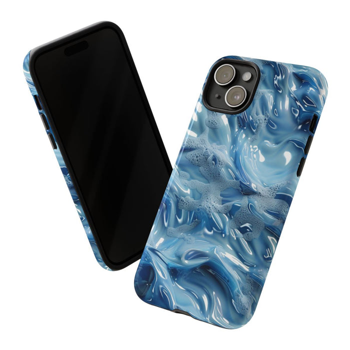 Blauw Abstract Golvend Patroon