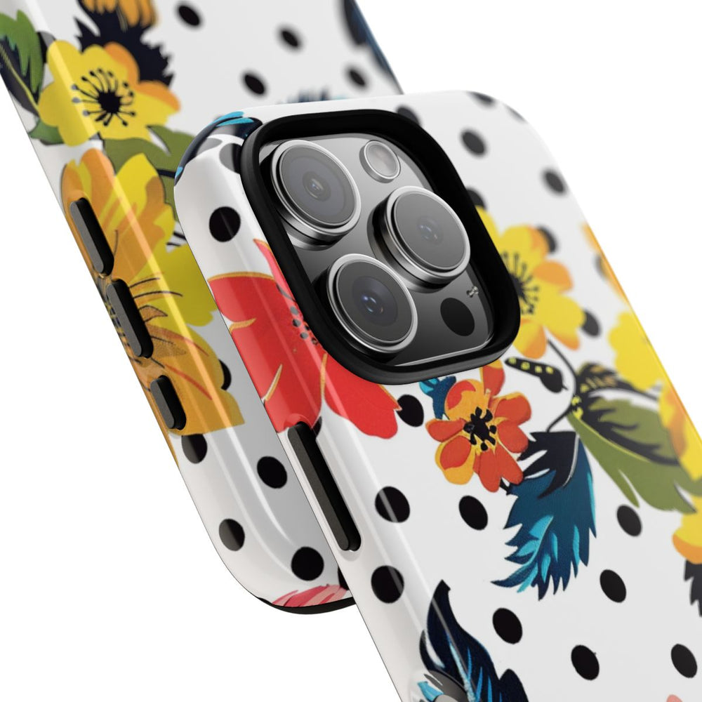 Kleurrijk Bloemenpatroon met Polkadots