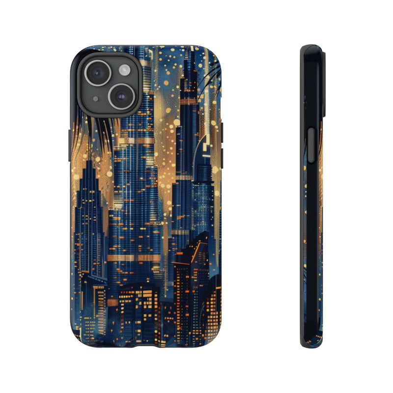 Stadssilhouet bij Nacht met Palmen