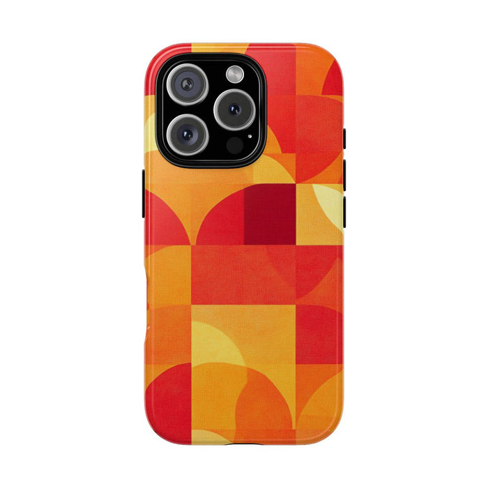 Geometrisch Rood- en Oranje-Patroon