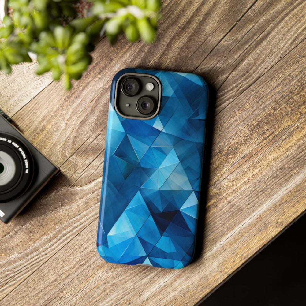 Blauw Geometrisch Driehoekenpatroon