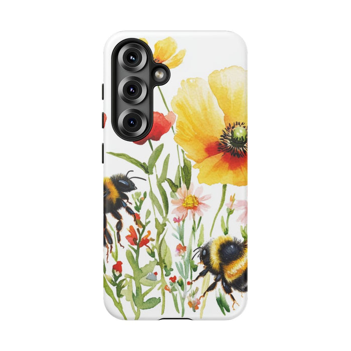 Aquarel Hommels en Wilde Bloemen