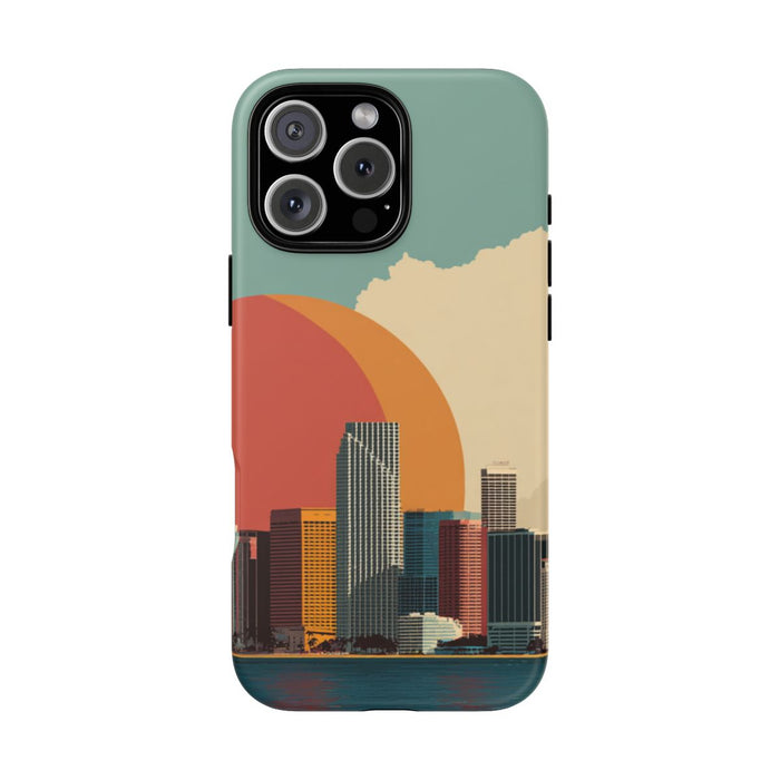 Minimalistische Stadsgezicht met Grote Zon